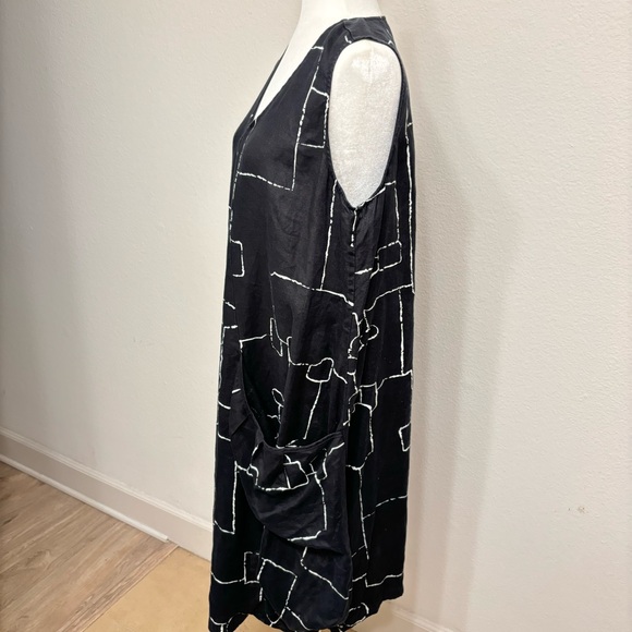 Chalet et Ceci Linen Abstract Hagenlook Dress size L - Picture 2 of 5